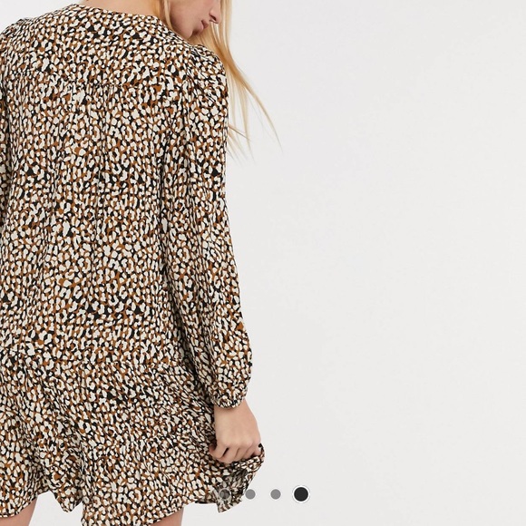 Mango tiered mini smock dress in animal print - Picture 5 of 9